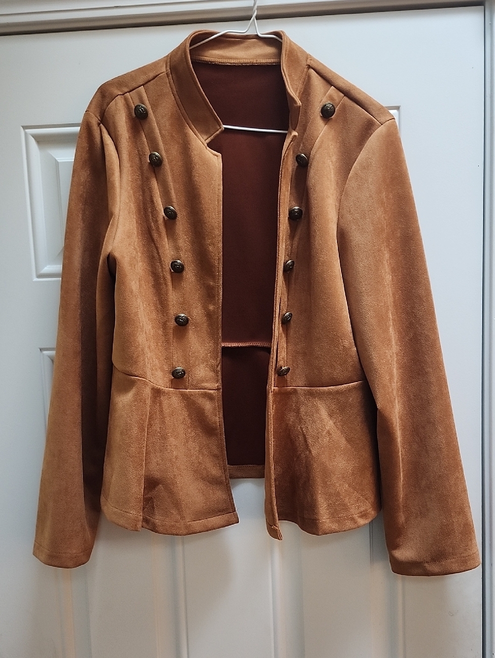 Womens Tan Military-Style Jacket